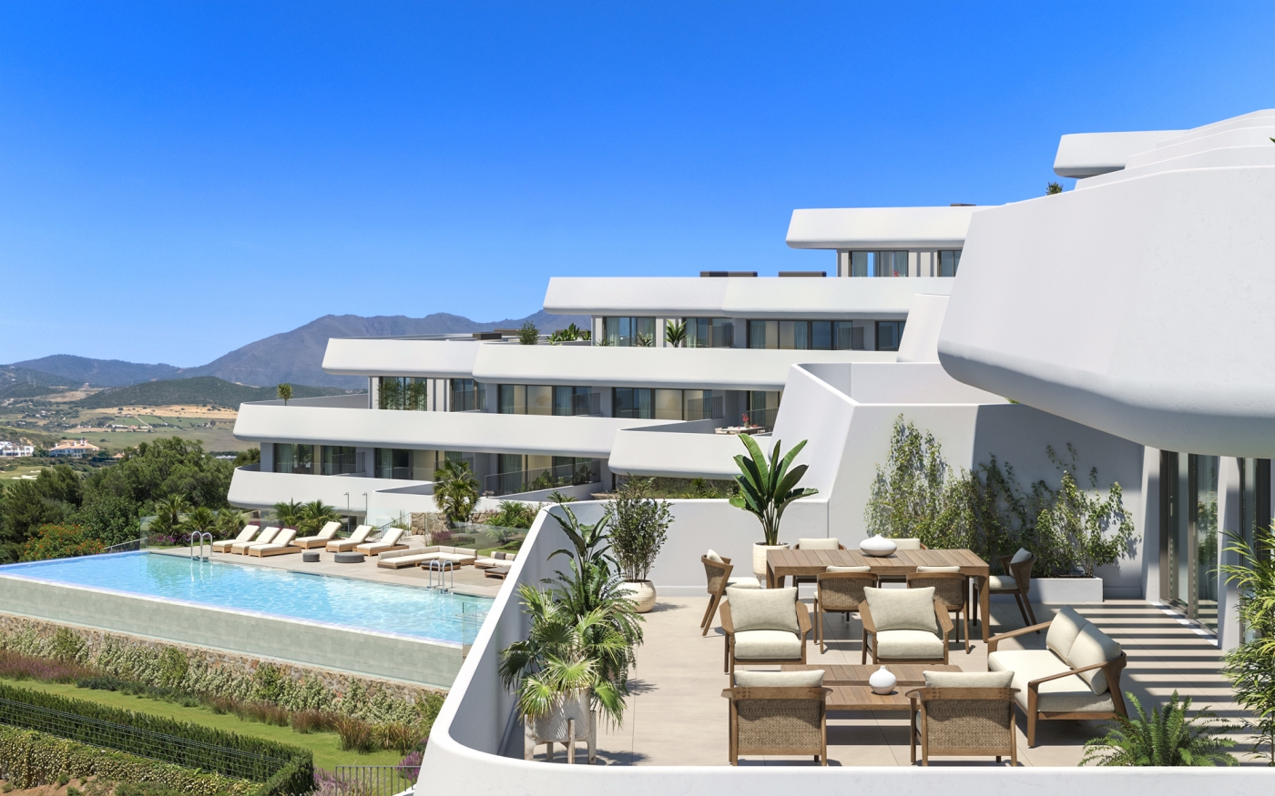 Modern 3-bedroom apartment in Casares, next to the Finca Cortesin.