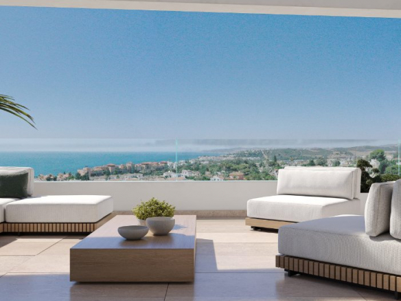 terrace with sea view in Estepona
